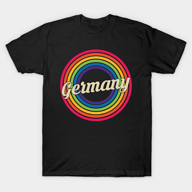 Germany - Retro Rainbow Style T-Shirt by MaydenArt